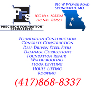 Joplin Missouri Foundation,  Crawl Space & Basement Repair Contractor